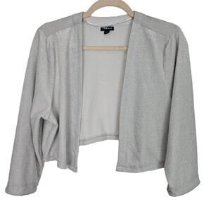 Torrid Cardigan Shrug Sweater Knit Sweater Women 0X Gray Metallic Cardigan